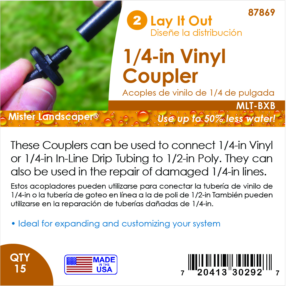 Picture of 1/4-in Vinyl Barb x Barb Coupler (Qty 15)